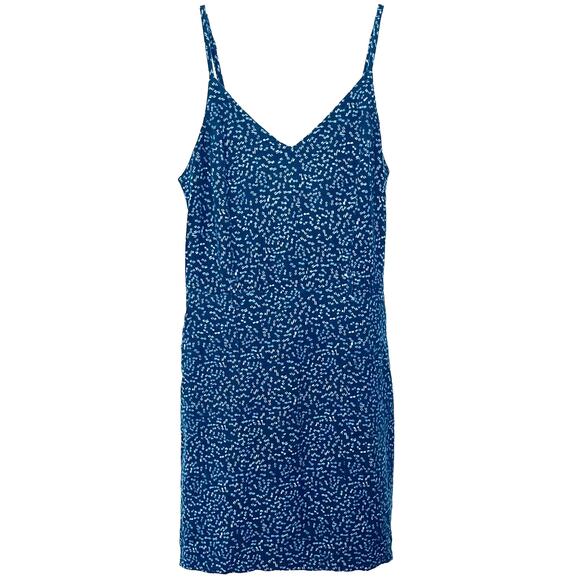 UNIVERSAL THREAD MIDI SUMMER DRESS, WOMENS, M, NAVY/LIGHT BLUE GEOMETRIC PATTERN - Picture 1 of 10